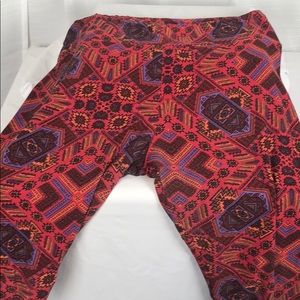 LuLaRoe Leggings Red Purple Black